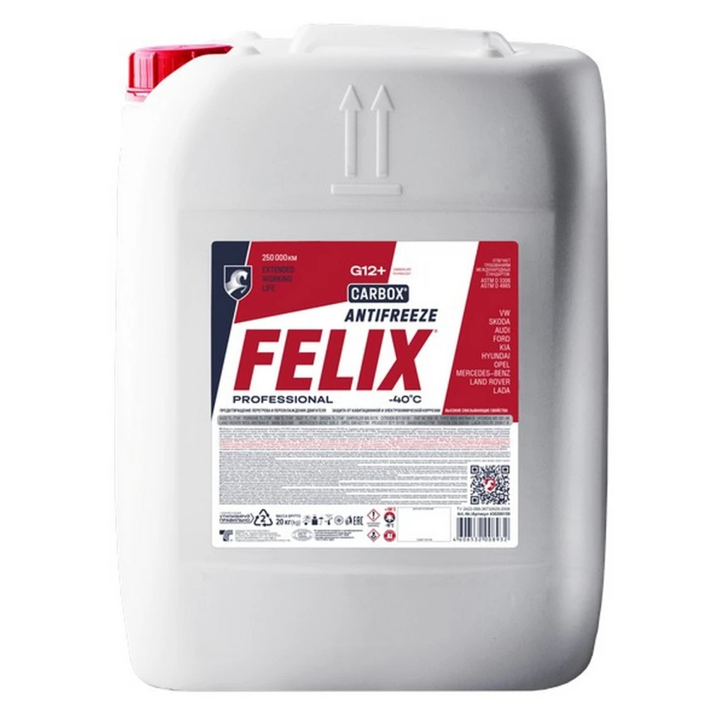 Антифриз Felix Carbox G12+ красный -45°С 20 кг