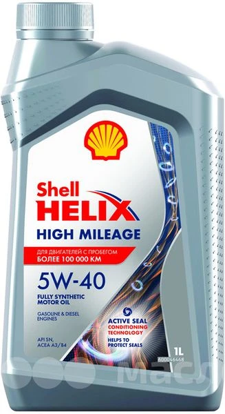 Моторное масло Shell Helix High-Mileage 5W-40 A3/B4 SN (1 л) синт.
