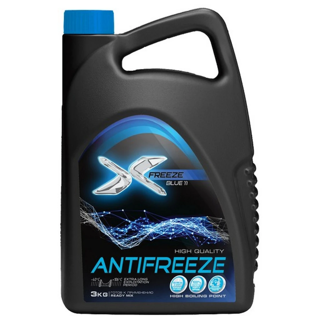 Антифриз X-Freeze Blue G11 синий -45°С 3 кг