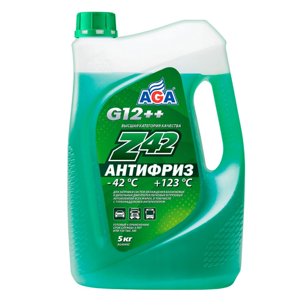 Антифриз AGA Z42 G12++ зеленый -42°С 5 кг