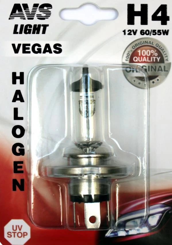 Лампа галогенная AVS Vegas H4 12V 60/55W, 1 шт.