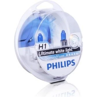Лампа галогенная Philips Diamond Vision H1 12V 55W, 2 шт.