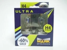 Лампа галогенная Маяк Gold Ultra New H4 12V 60/55W, 2 шт.