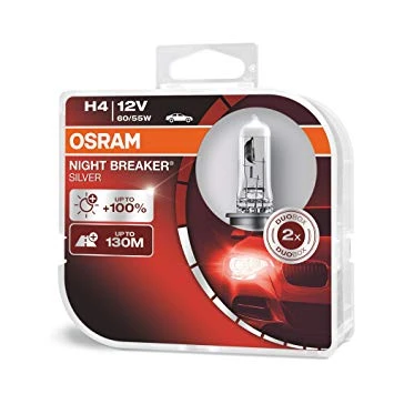 Лампа галогенная Osram Night breaker Silver H4 12V 60/55W, 2 шт.