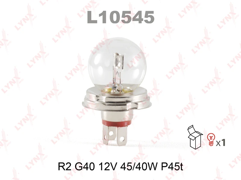 Лампа галогенная LYNXauto L10545 R2 (P45t) 12В 40/45Вт 1 шт