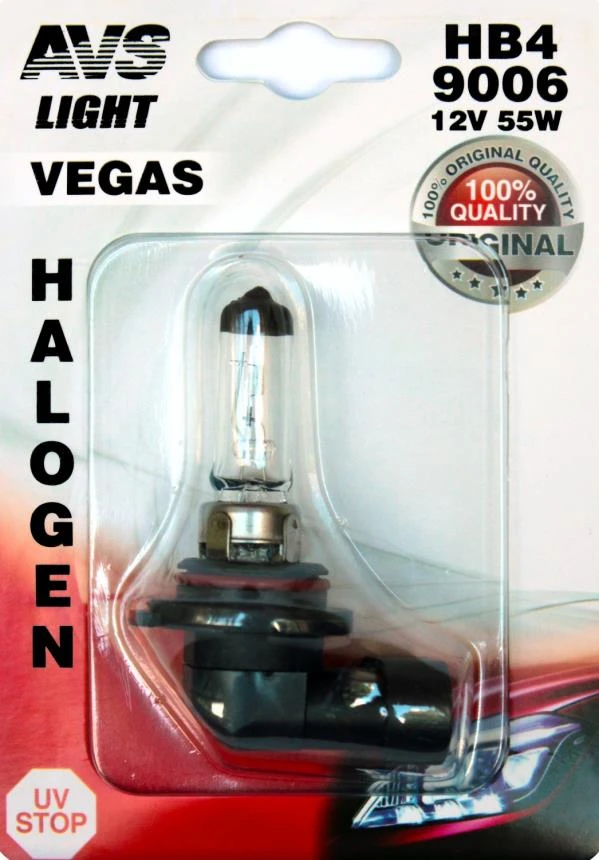 Лампа галогенная AVS Vegas HB4 12V 55W, 1 (арт. A78486S)