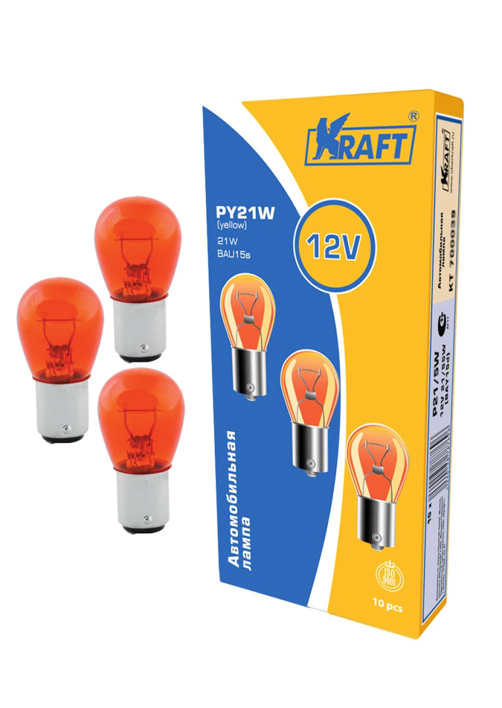 Лампа подсветки Kraft KT 700044 PY21W 12V 21W yellow, 1