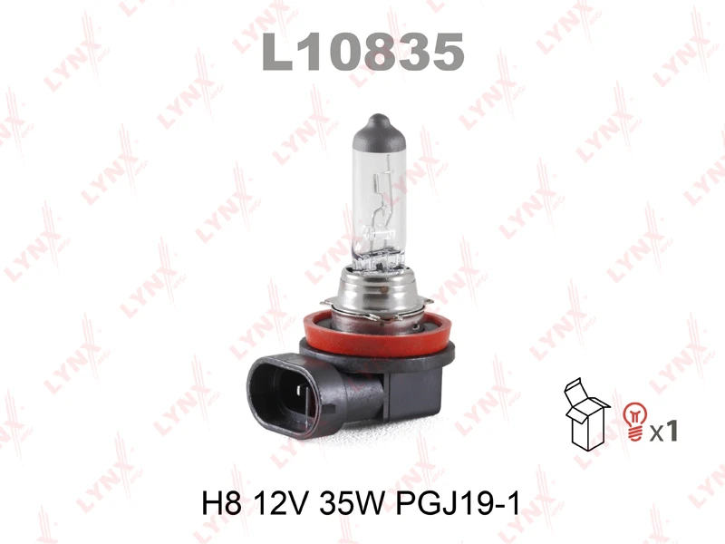 Лампа галогенная LYNXauto L10835 H8 (PGJ19-1) 12В 55Вт 1 шт