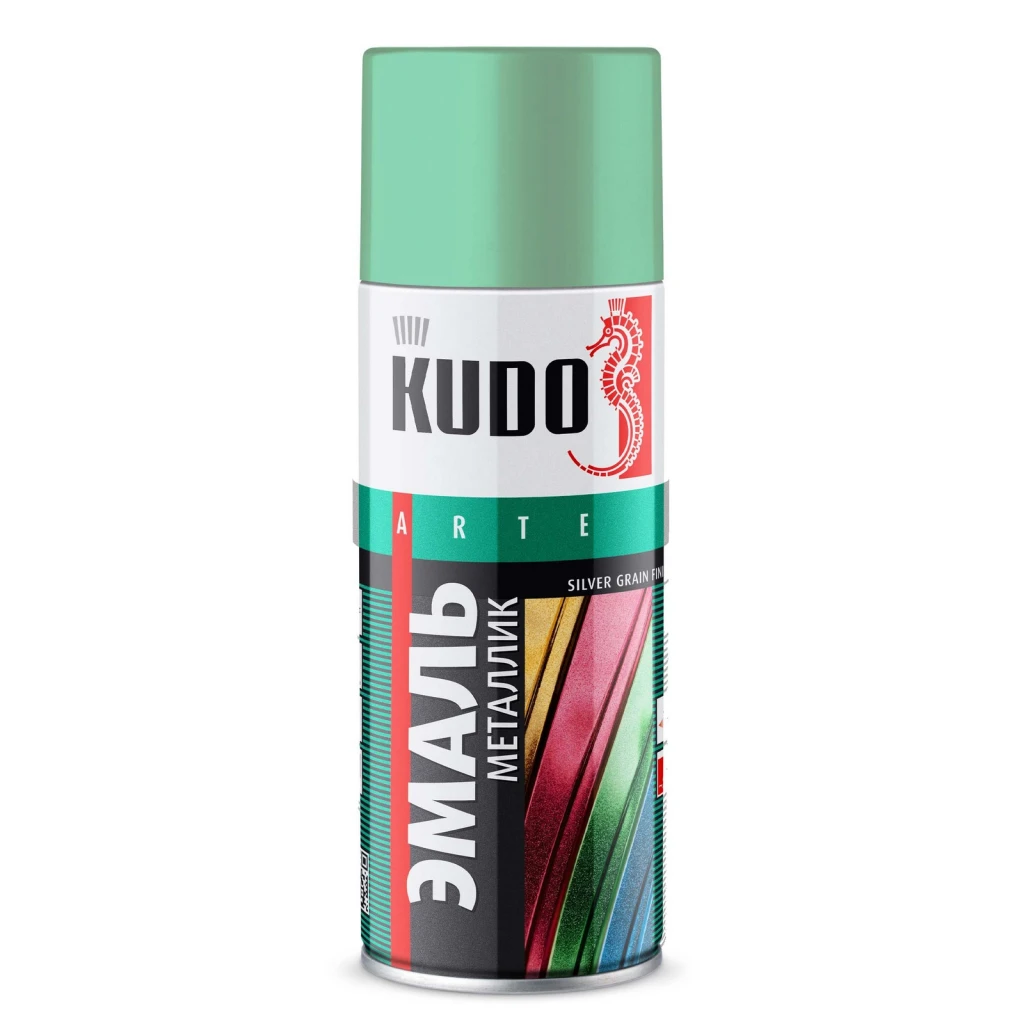 Краска металлик "KUDO" зеленая (520 мл) (аэрозоль)