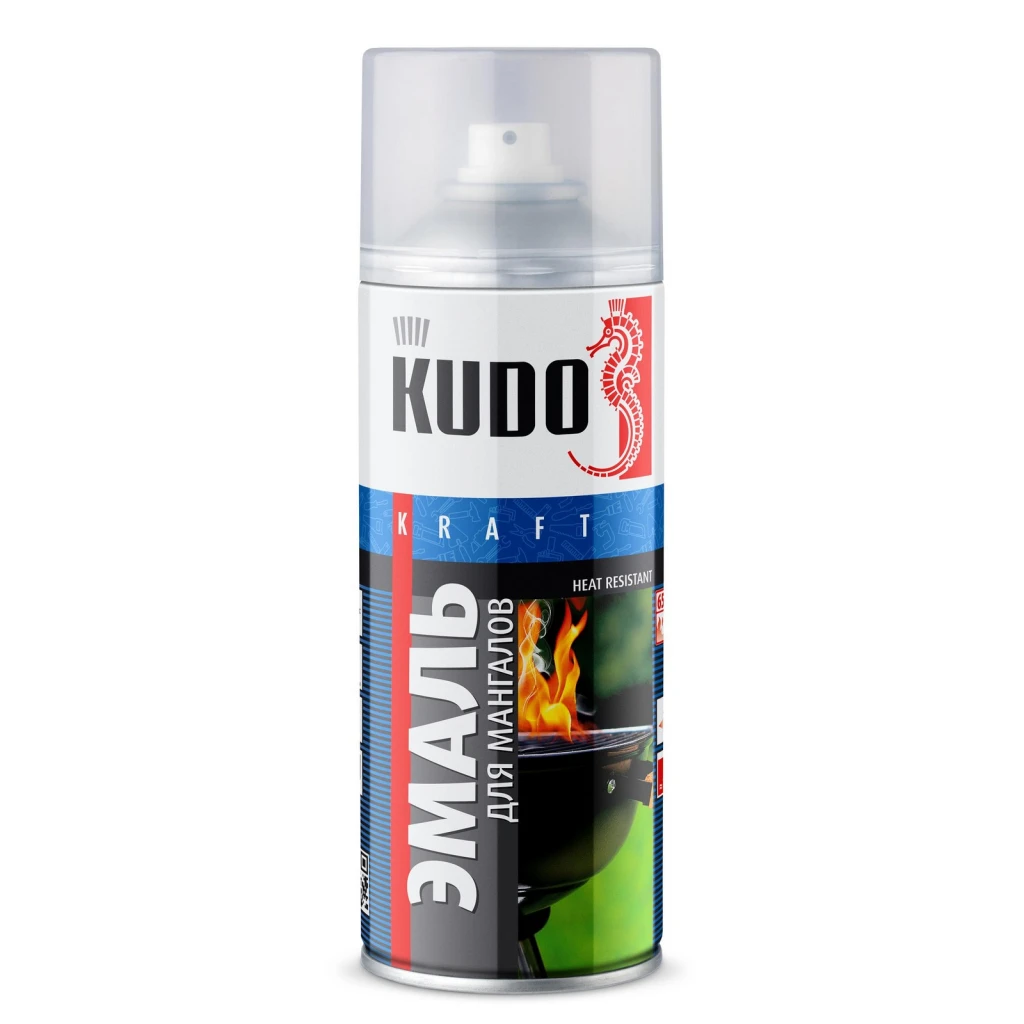 Краска термостойкая "KUDO" черная (520 мл) (для мангалов ) (аэрозоль)