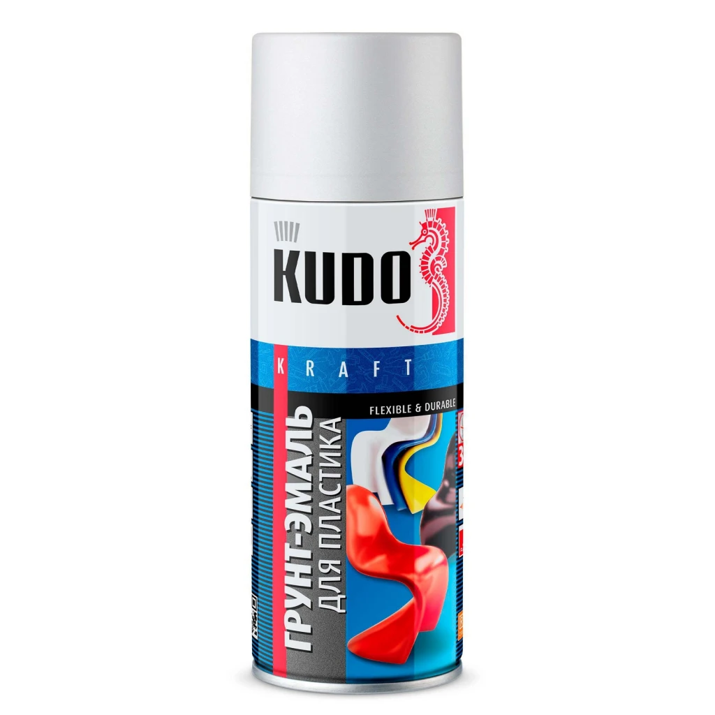 Грунт-эмаль для пластика "KUDO" (520 мл) (белая) (аэрозоль) (RAL 9003)