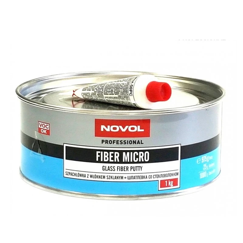 Шпатлевка Novol Fiber Micro со стекловолокном 1 кг