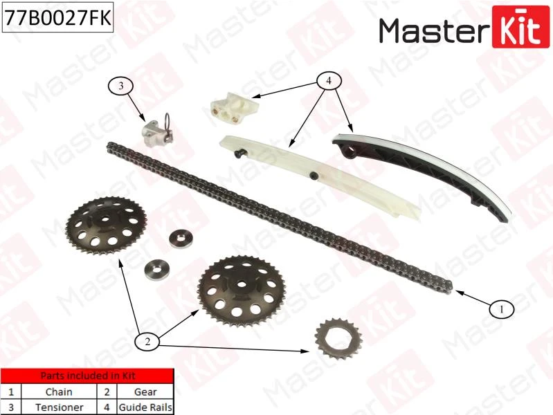 Комплект цепи ГРМ MasterKit 77B0027FK