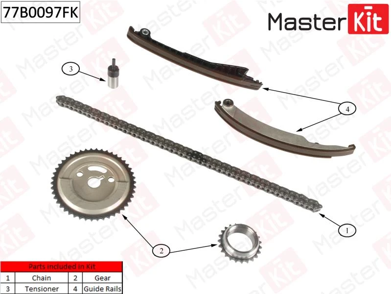 Комплект цепи ГРМ MasterKit 77B0097FK