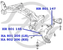 Сайлентблок переднего рычага Hanse HR801148