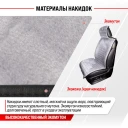 Накидка на сиденье искусственный мех серый "SKYWAY" Arctic (2 шт.)