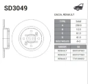 Диск тормозной Sangsin SD3049
