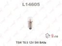 Лампа подсветки LYNXauto L14605 T5W T8.5 (BA9s) 5В 12Вт 1 шт