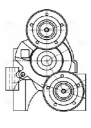 Ролик приводного ремня с натяжным механизмом двойной TRIALLI CM 5623