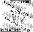 Втулка направляющая суппорта тормозного переднего (арт. 0174ST198F)