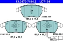 Колодки тормозные передние ATE Ceramic 13.0470-7184.2