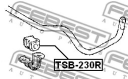 Втулка стабилизатора TOYOTA COROLLA/FIELDER CE121,NZE12,ZZE12 2000.08-2006.09 TSB-230R