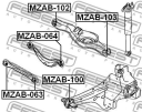 Сайлентблок задней тяги (арт. MZAB102)