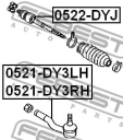 Наконечник рулевой правый (арт. 0521DY3RH)