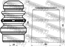 Пыльник переднего амортизатора с отбойником комплект Febest ADSHBA6IIIFKIT