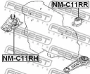 Подушка двигателя задняя FEBEST NM-C11RR