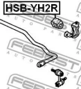 Втулка стабилизатора задняя FEBEST HSB-YH2R