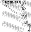 Втулка стабилизатора передняя FEBEST MZSB-ERF