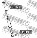 Втулка заднего амортизатора FEBEST TSB-781