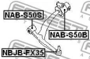 Сайленблок задний переднего рычага без кронштейна (гидравлический) FEBEST NAB-S50B