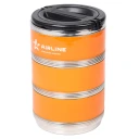 Термос ланч-бокс для еды с ручкой, нерж. сталь (304), 3 контейнера, 2,1 л., оранж./черн. "AIRLINE"