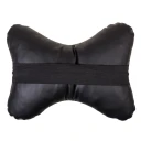 Подушка на подголовник SKYWAY (иск. кожа, перфорация, черная, 30*23 см)