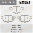 Колодки тормозные дисковые Masuma MS-1519