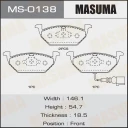 Колодки тормозные дисковые Masuma MS-0138