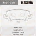 Колодки тормозные дисковые Masuma MS-1920