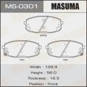 Колодки тормозные дисковые Masuma MS-0301