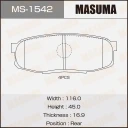 Колодки тормозные дисковые Masuma MS-1542