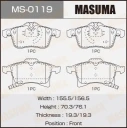 Колодки тормозные дисковые Masuma MS-0119