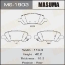 Колодки тормозные дисковые Masuma MS-1903