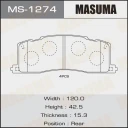 Колодки тормозные дисковые Masuma MS-1274