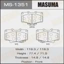 Колодки тормозные дисковые Masuma MS-1351