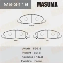 Колодки тормозные дисковые Masuma MS-3419