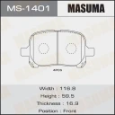 Колодки тормозные дисковые Masuma MS-1401