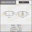 Колодки тормозные дисковые Masuma MS-E0019
