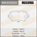 Колодки тормозные дисковые Masuma MS-E0223