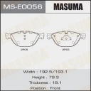 Колодки тормозные дисковые Masuma MS-E0056